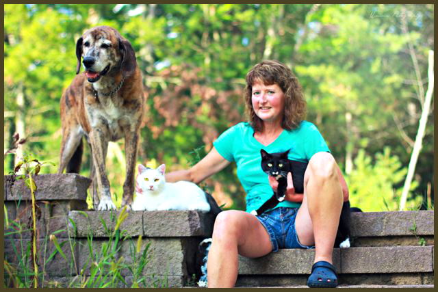 kathy with her pet family